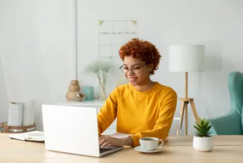 business woman working on laptop