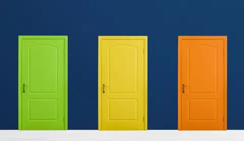 colorful doors depict the concept of choice