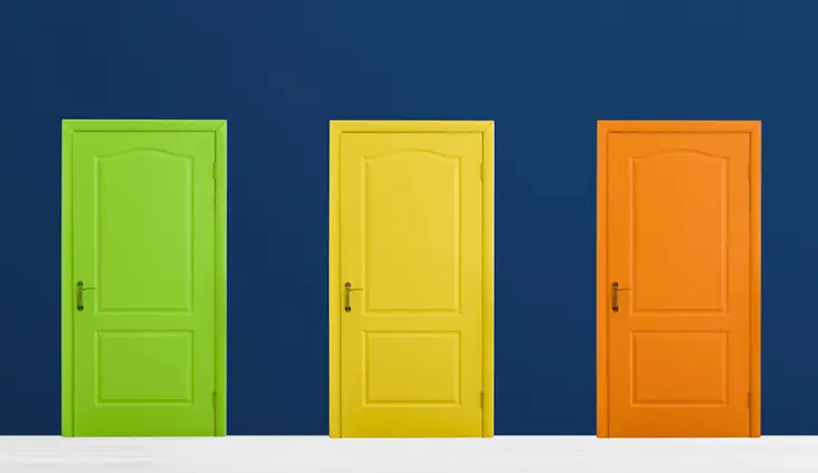 colorful doors depict the concept of choice