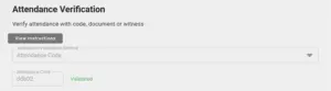 Calculo attendance verification screenshot