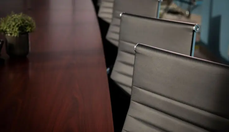 executive conference room with empty chairs