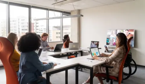 Hybrid business meeting image