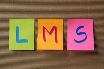 Learning Management System (LMS) spelled out on post-it notes