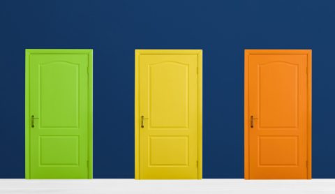 colorful doors depict the concept of choice