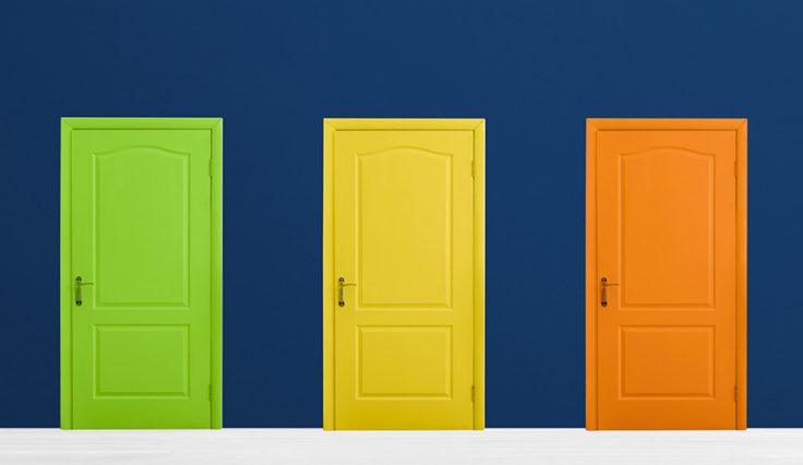 colorful doors depict the concept of choice