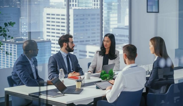 executive discussion at table