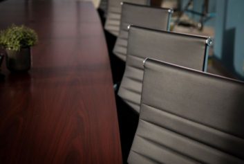 executive conference room with empty chairs