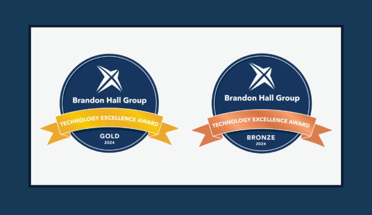 Image of logos for Brandon Hall Group Awards won by Calculo