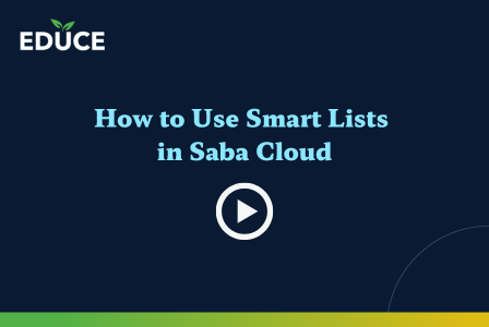 How to Use Smart Lists in Saba Cloud